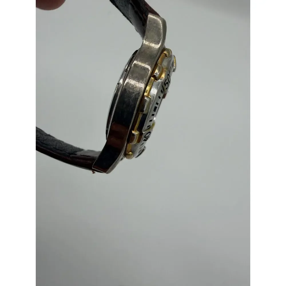 Vintage Beverly Hills Women Polo Club Logo Silver Tone Leather Quartz Watch